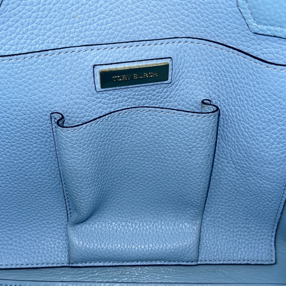 Tory Burch Light Blue and Navy Tote - Picture 13 of 16